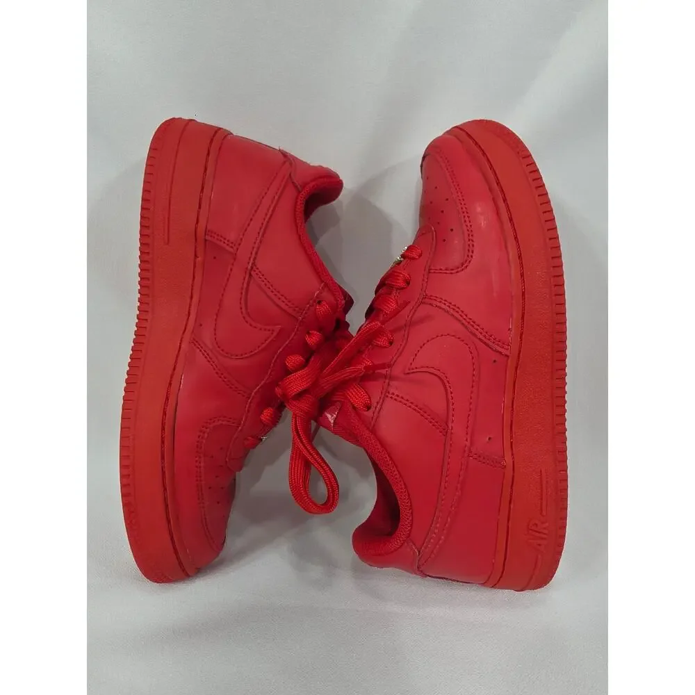 Nike Air Force 1 Low LV8 Leather University Red Big Kids Shoes Size 6.5Y